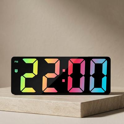 LED Digital Alarm Clock with Vibrant Colors