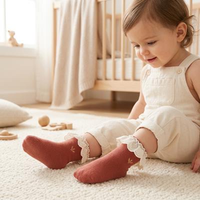 Baby Socks Jacquard Cotton Lace Girls 0-3Yr