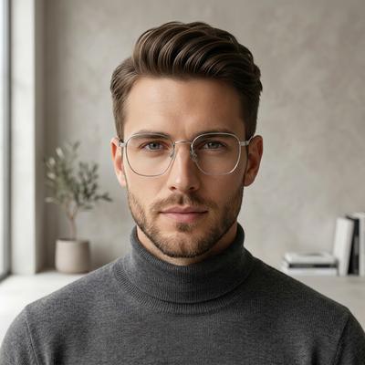 Men Ultra-Light Titanium Eyeglasses Black Retro Shenzhen