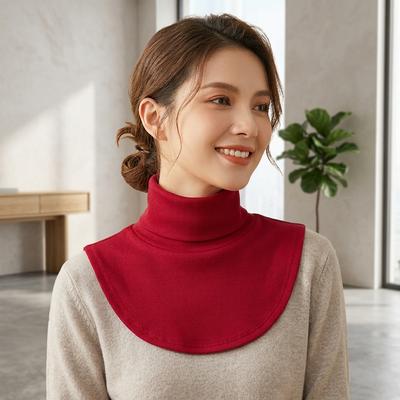 Red Fake Collar for Women Pure Cotton Low Neck