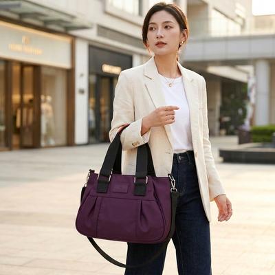 2022 New Women's Purple Nylon Shoulder Bag Large Capacity