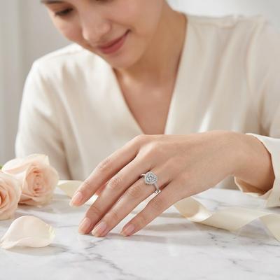 Heart Shaped Zircon Open Ring for Women