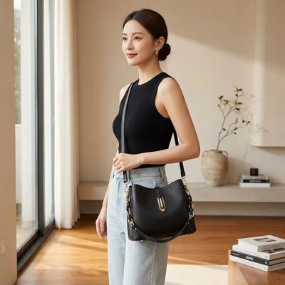 Women's Black Satchel Crossbody Bag 2025 New Fashion