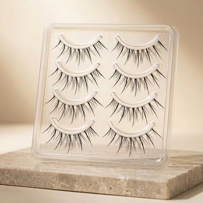 Airy Sunflower Fairy False Eyelashes Transparent Thin Stem M08