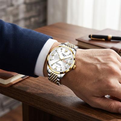 Men's Stainless Steel Luminous Watch with Date Display