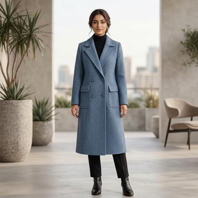Women Woolen Coat Royal Sister Spring Autumn Mid-Length