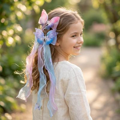 Moving Butterfly Mesh Hairpin for Girls 2024 New Style