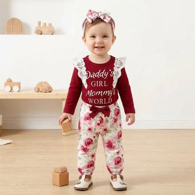 Baby Girl Mommy's World Pink Rose Trouser Set