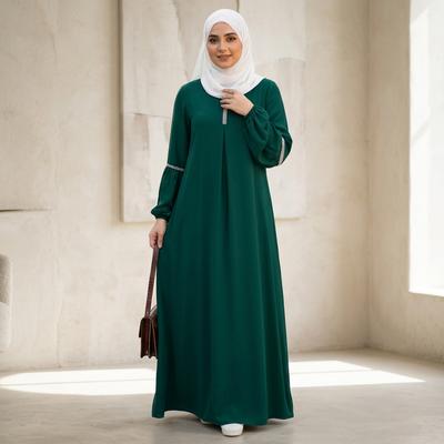 Green Long Sleeve Abaya Dress for Women