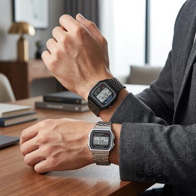 Digital Watch Women Men Steel Band Business Sports