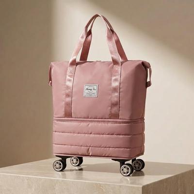 Pink 4-Wheel Travel Bag with Handles