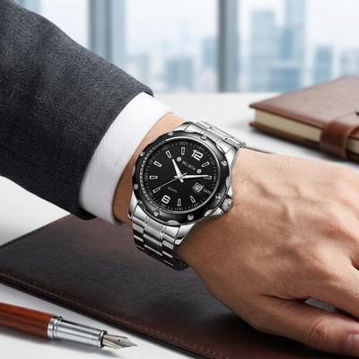 Men's Stainless Steel Waterproof Calendar Watch