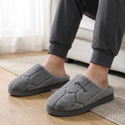Pink Cotton Winter Slippers for Men Women Warm Anti-Slip