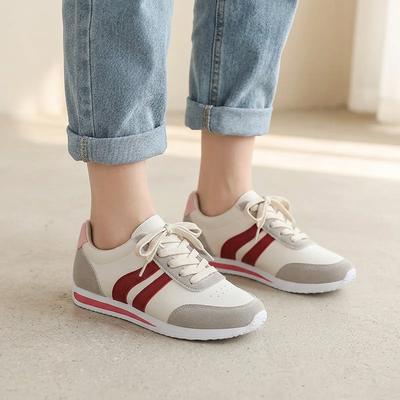 Women's Grey White Casual Lace-Up Sports Shoes