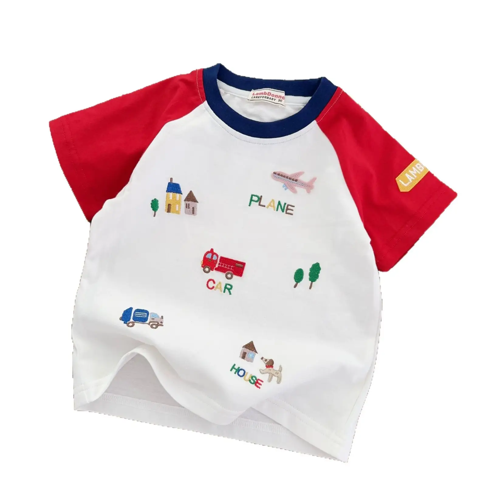 Children Half Sleeve T-Shirts 26 Summer Cotton White Red Blue