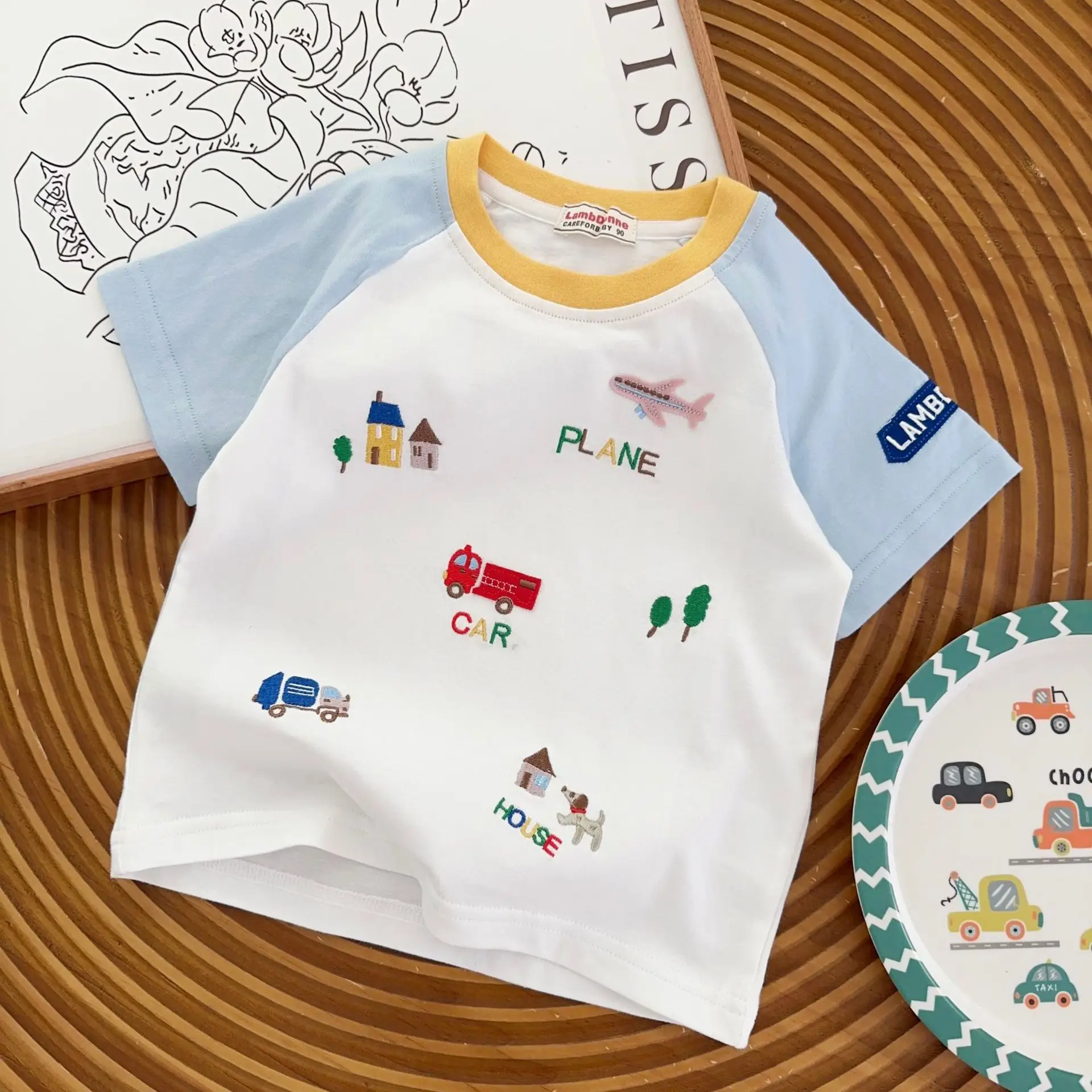 Children Half Sleeve T-Shirts 26 Summer Cotton White Red Blue — feature 12