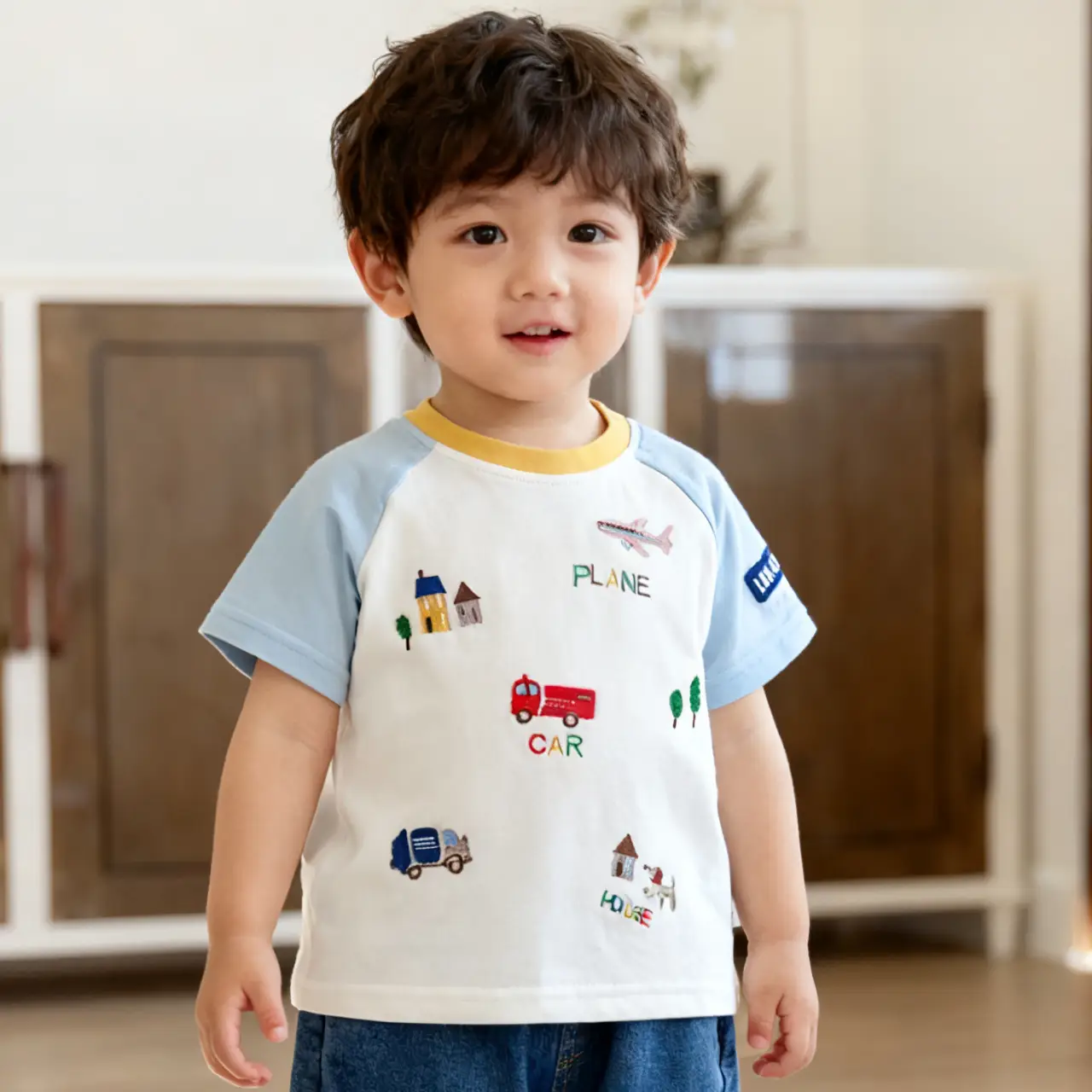 Children Half Sleeve T-Shirts 26 Summer Cotton White Red Blue