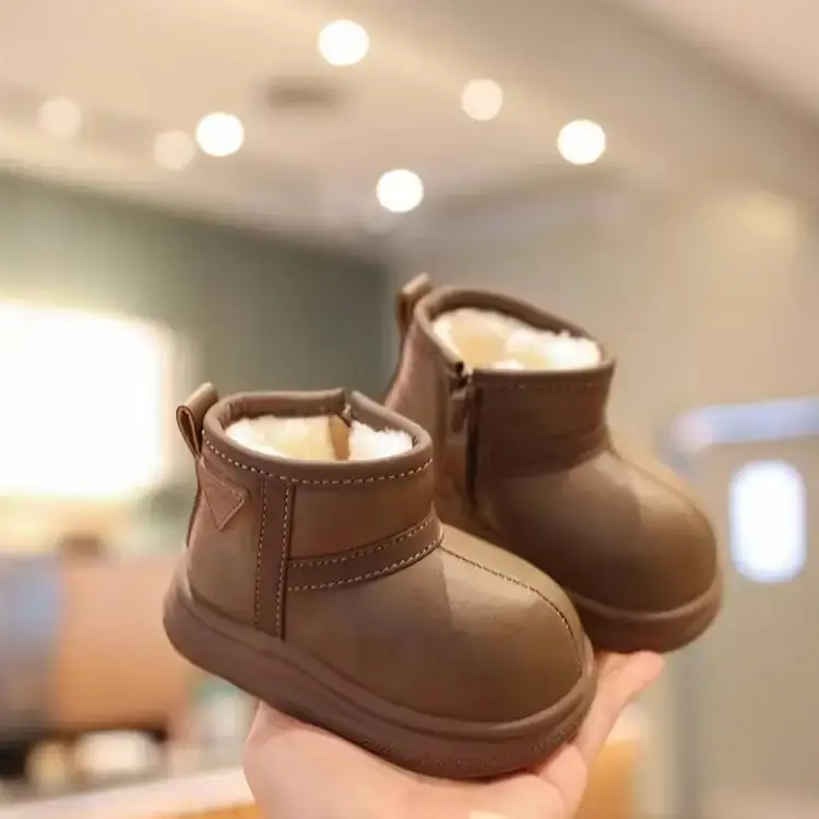 Boys' Soft-Soled Winter Cotton Boots Brown — feature 1