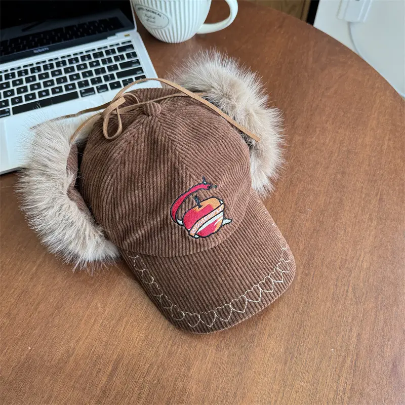 Winter Warm Japanese Embroidery Cap for Men Women - Image 2