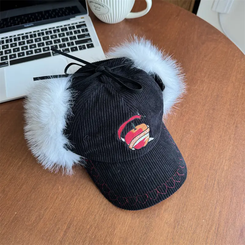 Winter Warm Japanese Embroidery Cap for Men Women - Image 3