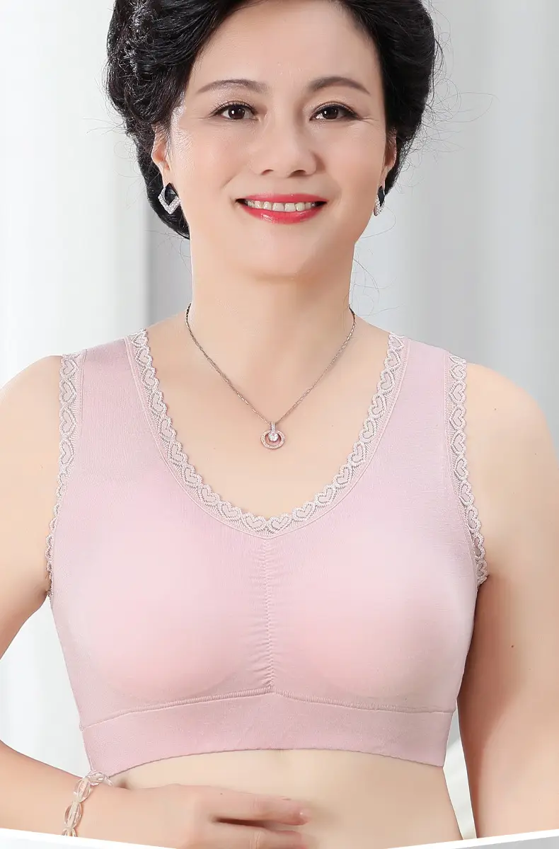 Ladieswear's Intimates, No Rims, Thin, Middle-Aged and Elderly Bra, Vest Style, Large Size Push-Up Bra, Modal Sports Bra — feature 15
