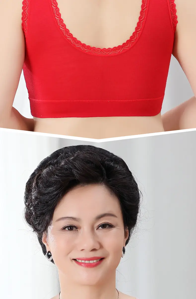 Ladieswear's Intimates, No Rims, Thin, Middle-Aged and Elderly Bra, Vest Style, Large Size Push-Up Bra, Modal Sports Bra — feature 19