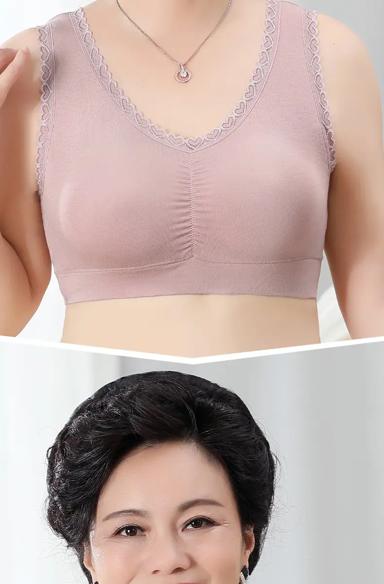 Ladieswear's Intimates, No Rims, Thin, Middle-Aged and Elderly Bra, Vest Style, Large Size Push-Up Bra, Modal Sports Bra — feature 20