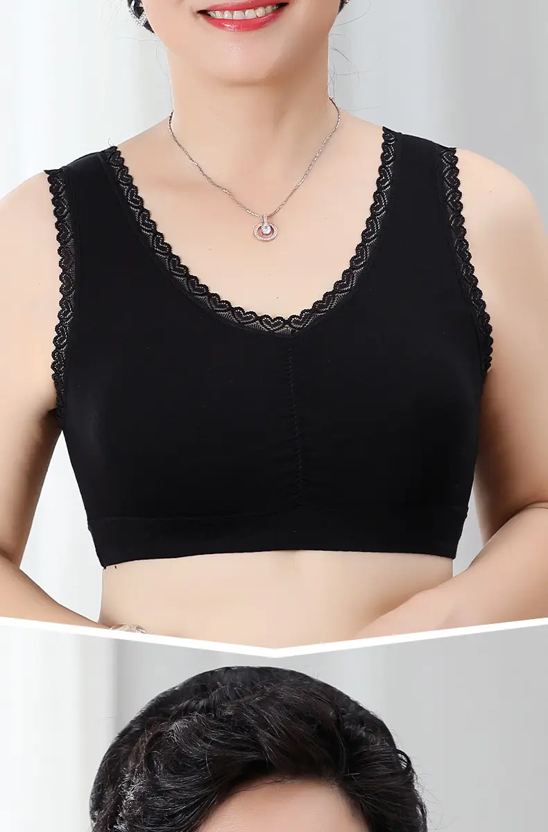 Ladieswear's Intimates, No Rims, Thin, Middle-Aged and Elderly Bra, Vest Style, Large Size Push-Up Bra, Modal Sports Bra — feature 21