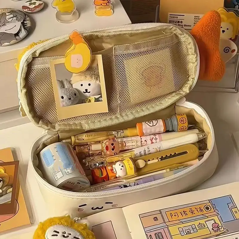 Fried Shrimp Plush Pencil Case Ins Cute Large Capacity Double-Layer Pencil Case High-Looking Primary and Secondary School Student Stationery Box Storage — feature 5