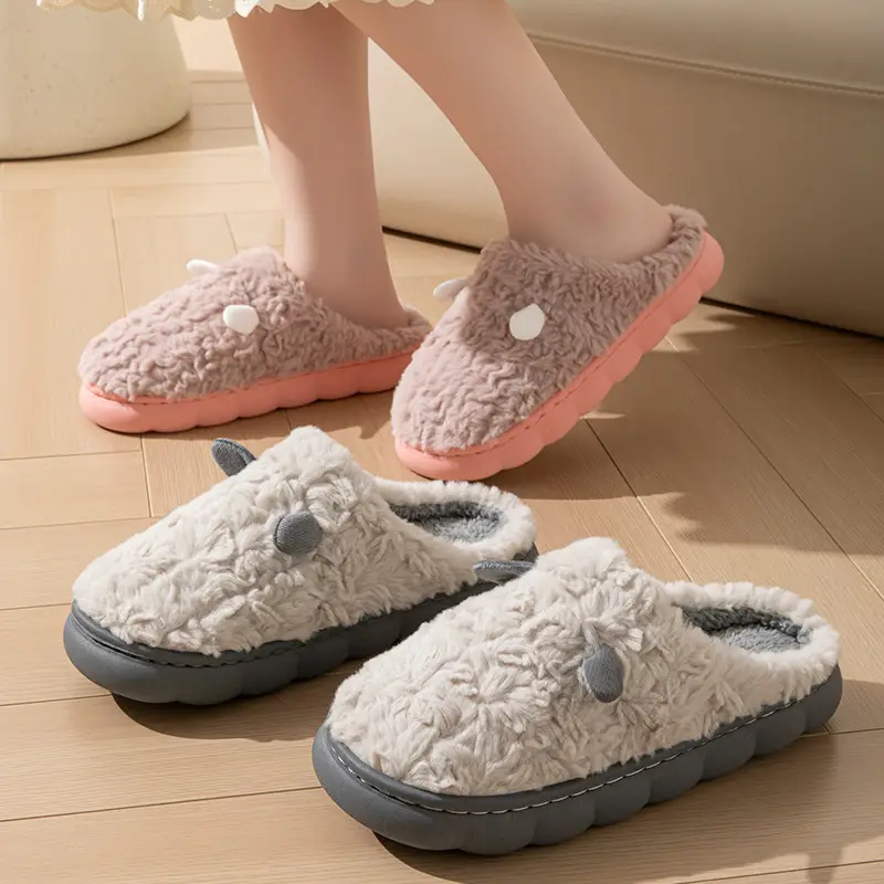 Winter Cotton Slippers for Women & Men Warm Non-Slip