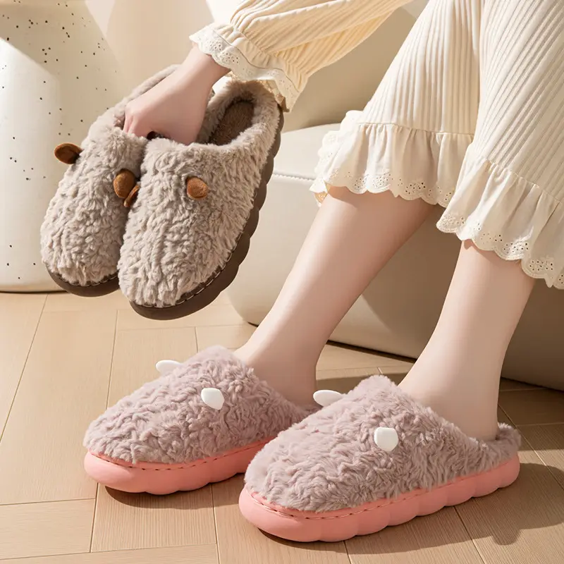 Winter Cotton Slippers for Women & Men Warm Non-Slip