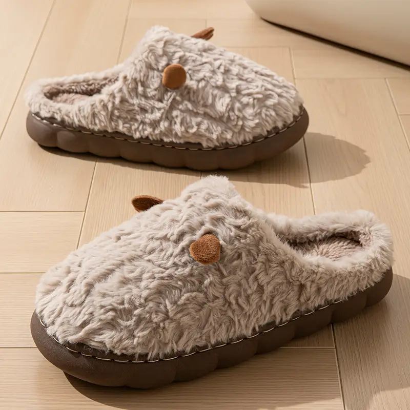 Winter Cotton Slippers for Women & Men Warm Non-Slip