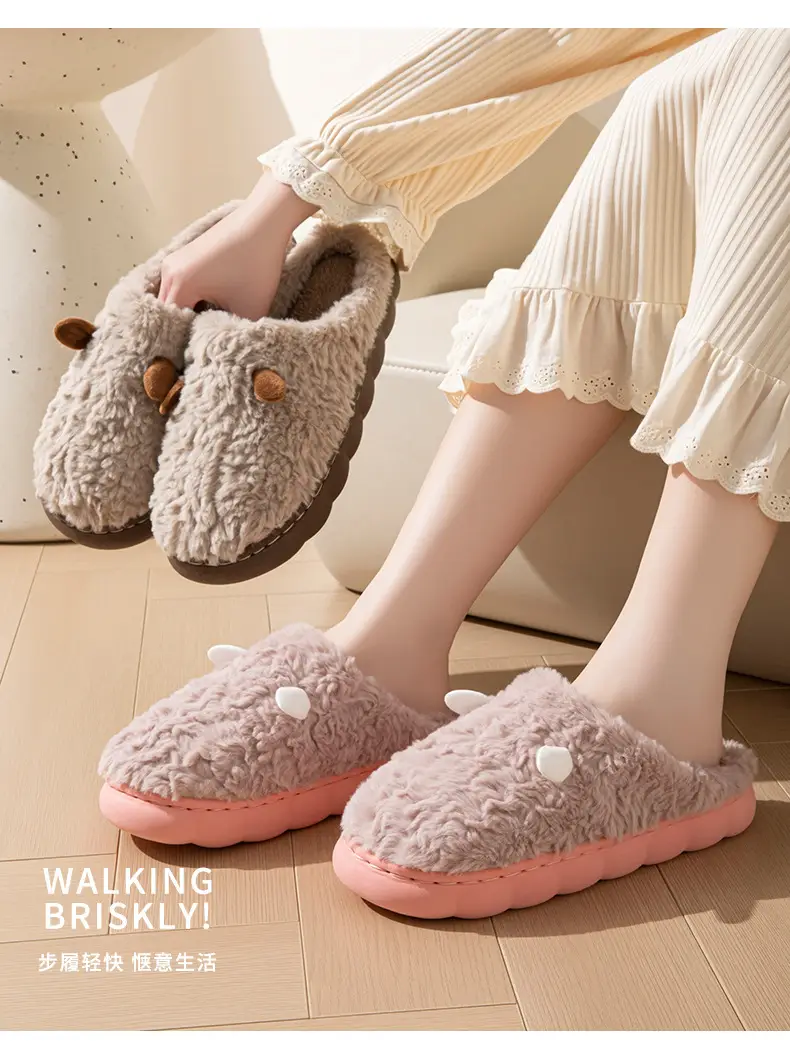 Winter Cotton Slippers for Women & Men Warm Non-Slip — feature 12