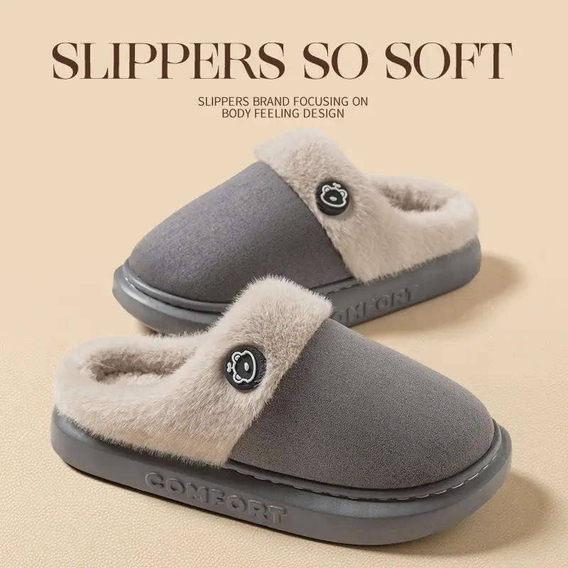 Thick-Soled Thickened Plush Extra Warm Cotton Slippers for Winter, Thickened and Warm Outer Wear, Home Cotton Slippers for Men and Women, Same Style - Image 9