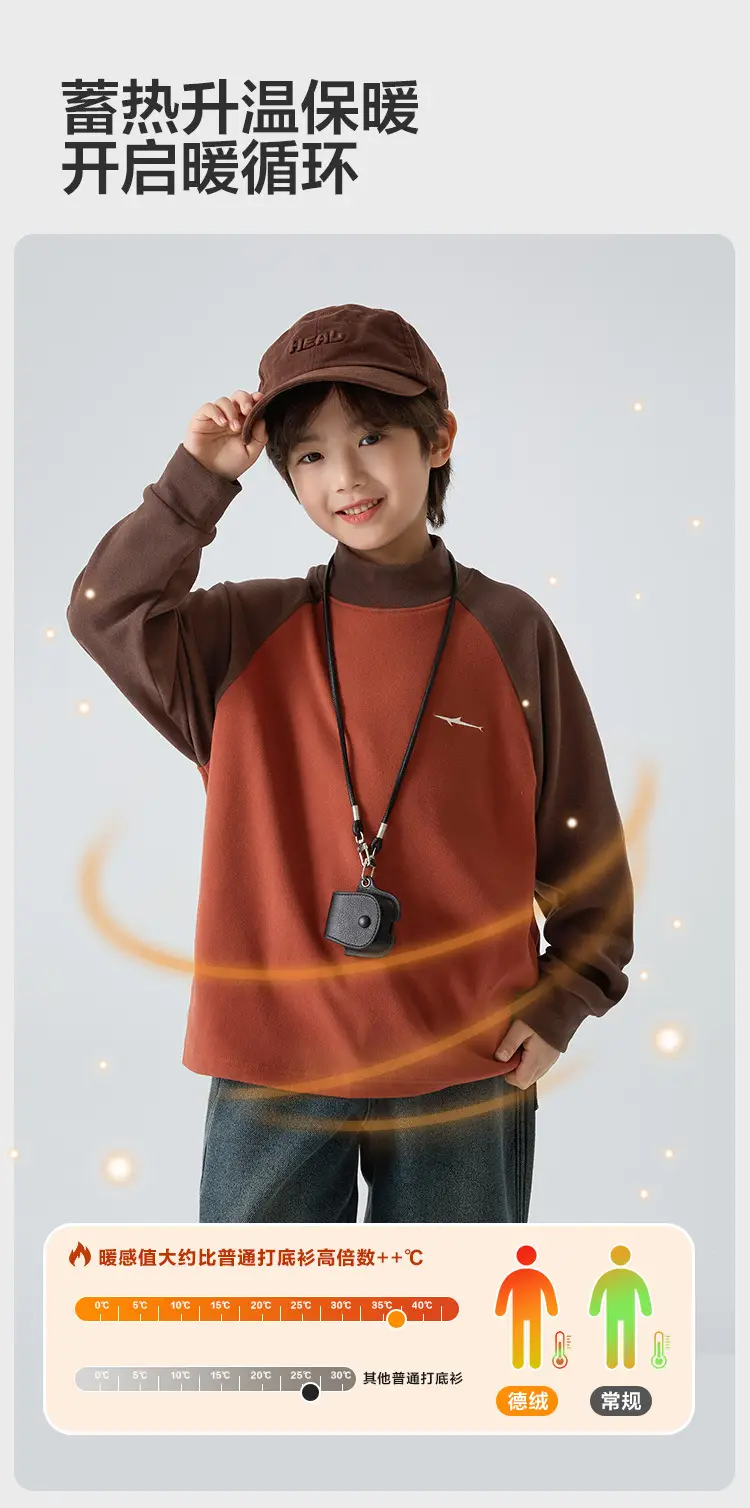 Boys Velvet T-Shirt Underwear Set Winter New Year — feature 4