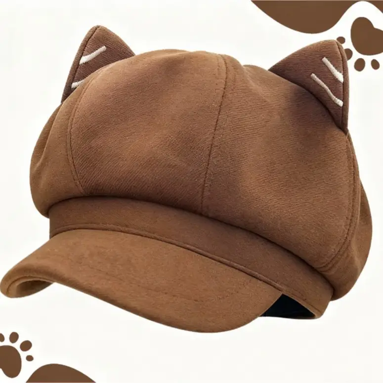 Japanese Cat Ear Woolen Beret for Women Spring Autumn - Image 6