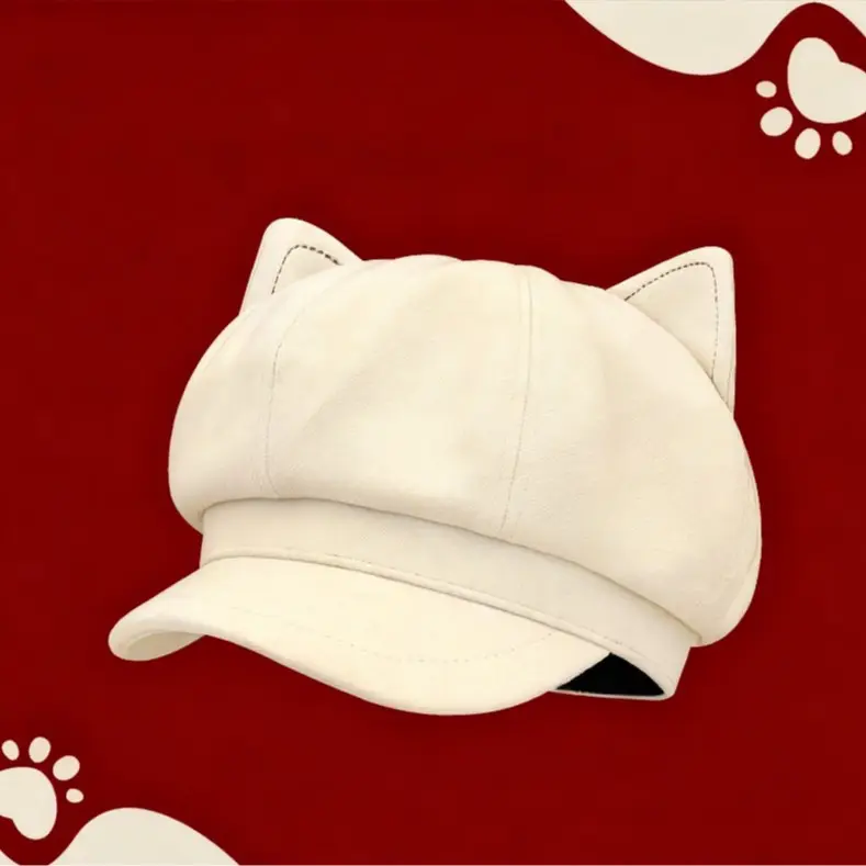 Japanese Cat Ear Woolen Beret for Women Spring Autumn - Image 7