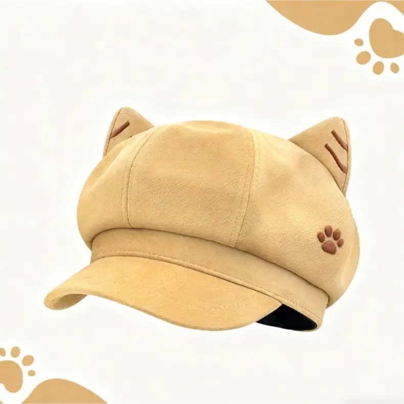 Japanese Cat Ear Woolen Beret for Women Spring Autumn - Image 8