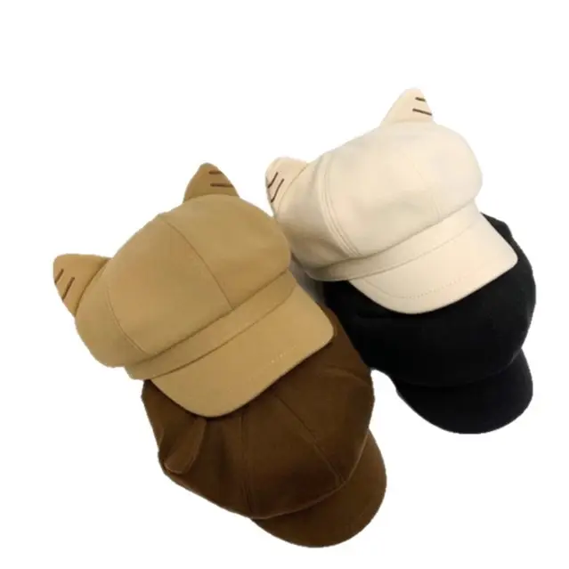 Japanese Cat Ear Woolen Beret for Women Spring Autumn - Image 9