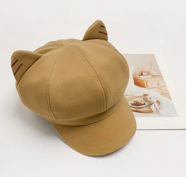 Japanese Cat Ear Woolen Beret for Women Spring Autumn — feature 13