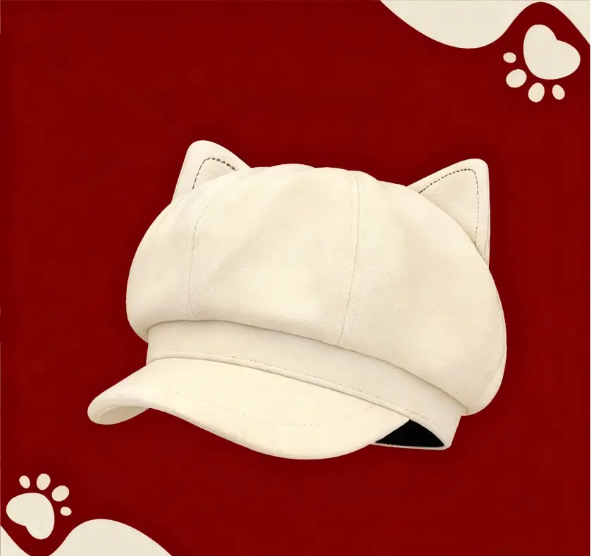 Japanese Cat Ear Woolen Beret for Women Spring Autumn - Image 2