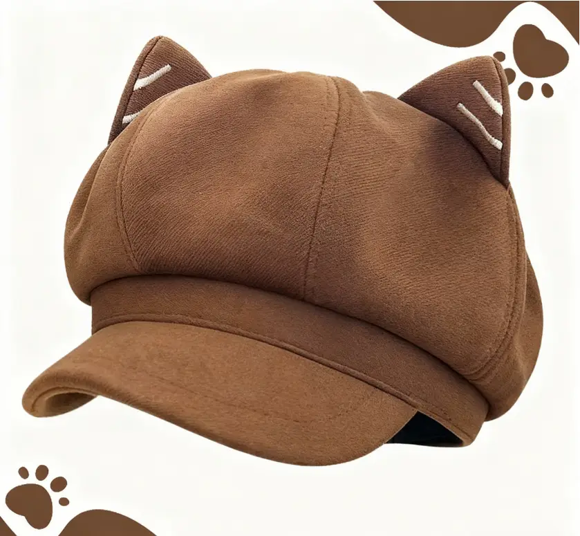 Japanese Cat Ear Woolen Beret for Women Spring Autumn - Image 3