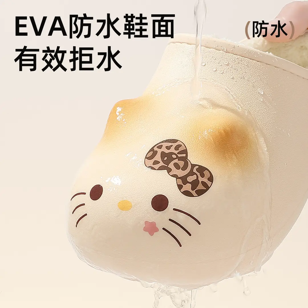 Winter Cute Cat Claw Slippers for Kidsren Cartoon Cotton Slippers for Home Thick-Soled Waterproof Anti-Slip Indoor Warm Cotton Slippers for Women - Image 8