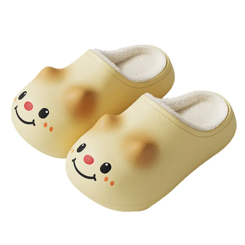Winter Kitten Fur Slippers for Girls Winter Cartoon Home Thick-Soled Waterproof Cotton Slippers Non-Slip Indoor Warm Cotton Slippers for Women - Image 10