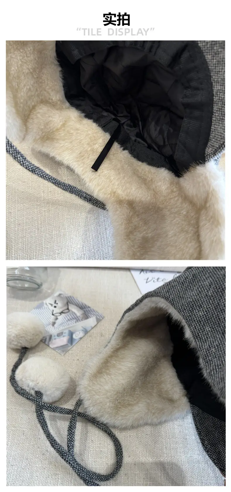 Cute Bear Ear Hat for Men Women Winter Warm Duckbill Cap — feature 5
