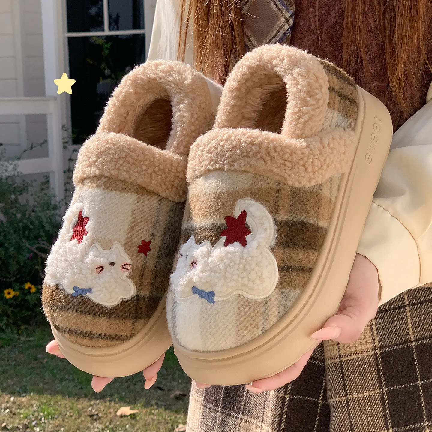 Cute Cotton Slippers Women Winter 2025 Non-Slip Warm - Image 7