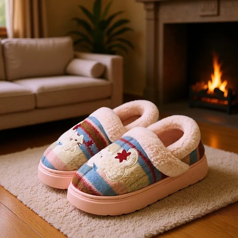 Women's Cotton Winter Plush Slippers Warm Indoor Comfort - Image 3