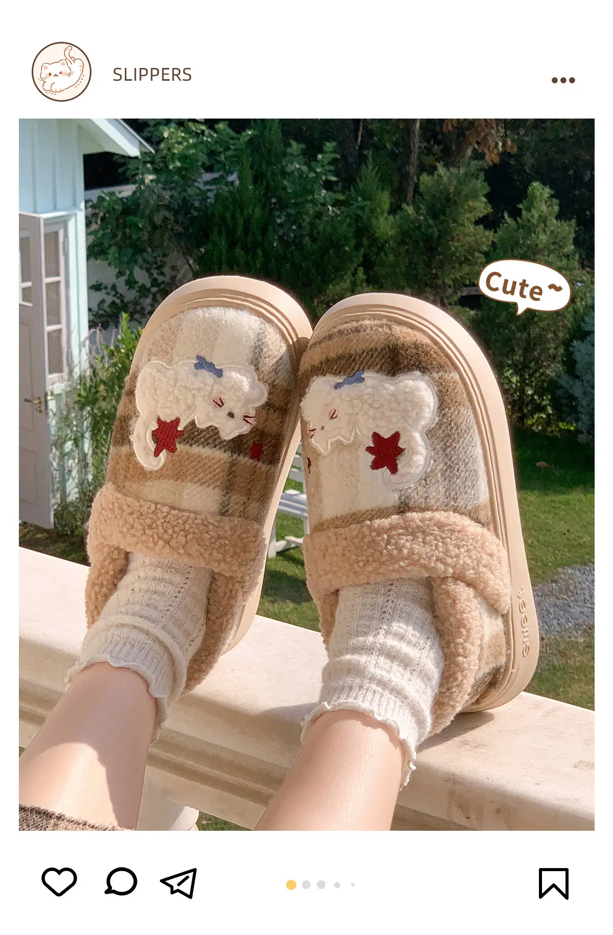 Women's Cotton Winter Plush Slippers Warm Indoor Comfort — feature 1