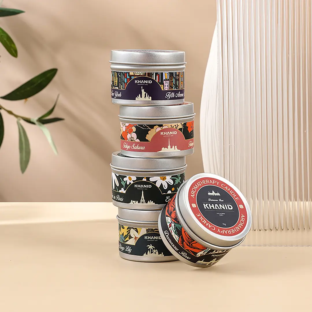 Tin Can Scented Candle Soy Wax Essential Oil Fragrance [Customizable Scent Label] 70g Without Box with Label