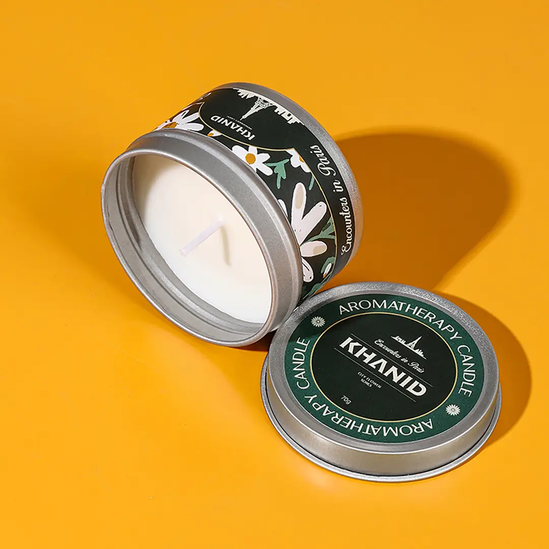 Tin Can Scented Candle Soy Wax Essential Oil Fragrance [Customizable Scent Label] 70g Without Box with Label
